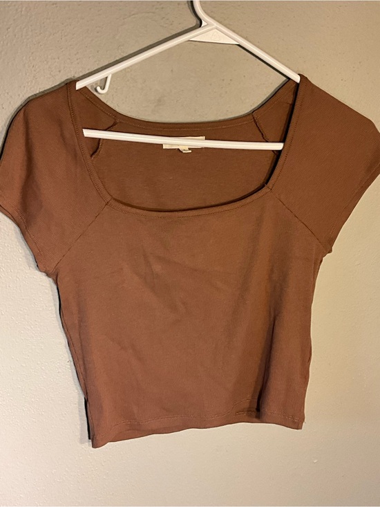 Madewell Tops - Madewell Brown Square-Neck Crop Top M